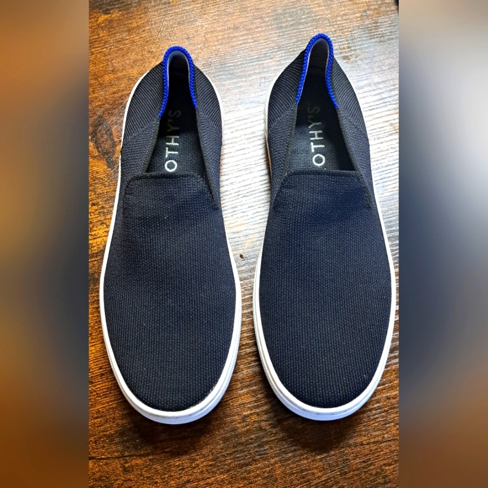 Rothy's navy  Slip-On Sneakers with Blue Trim
